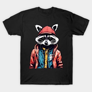 Cool Raccoon Wearing Urban Outfit T-Shirt